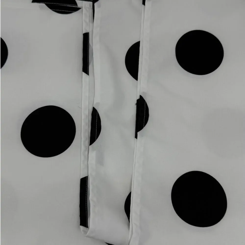 Vintage Black White Polka Dot 60x60 Tablecloth Retro Mod USA Made